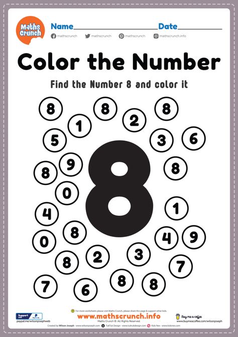 Number 8 Math Activities Preschool, Number 8 Worksheets For Preschool Free Printable, Number Eight Worksheet, Creative Worksheets For Kindergarten, Number 8 Activities Kindergarten, Color The Numbers Worksheet, Number 8 Worksheet Kindergarten, Number 8 Activity For Preschool, Number 8 Preschool Activities