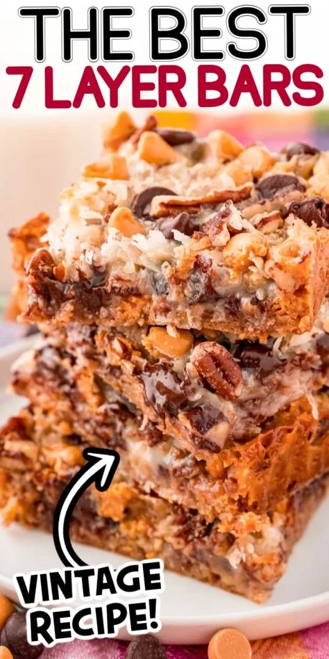 Christmas Seven Layer Bars, Five Layer Bars, Seven Layer Cookies Recipe, Cookie Layer Bars, Vegan 7 Layer Bars, 7 Layer Bar Cookies, Best 9 Layer Cookie Bars, Seven Layer Brownies, Seven Layer Magic Cookie Bars