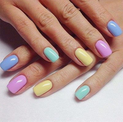 27 Easy Pastel Rainbow Nails to Copy (Get These Colors) Multicolored Nails, Solid Color Nails, Nail Art Designs Summer, Colorful Nails, Best Nail Art Designs, Rainbow Nails, Trendy Nails, Winter Nails, Nail Art Design