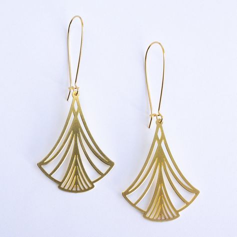 Cast Jewelry, Bijoux Art Nouveau, Art Nouveau Earring, Nouveau Jewelry, Physical Touch, Art Nouveau Jewelry, Leaf Jewelry, Earring Cards, Triangle Earrings