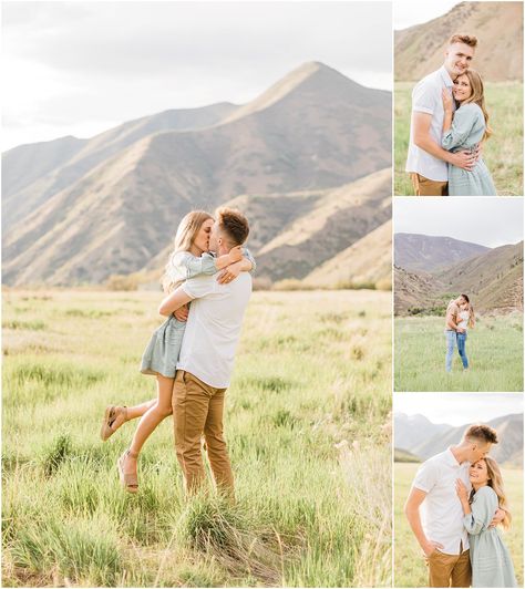 Looking for a stunning outdoor location to take your engagement photos in Utah? Provo Canyon is one of the most beautiful places for engagement and wedding photography. Check out these images for photo and posing ideas. Engagement Photos Mountains, Mountain Engagement Pictures, Colorado Mountain Engagement Photos, Mountain Engagement Shoot, Engagement Photo Outfits Summer, Mountain Photoshoot, Beautiful Engagement Photos, Engagement Picture Outfits, Spring Engagement Photos