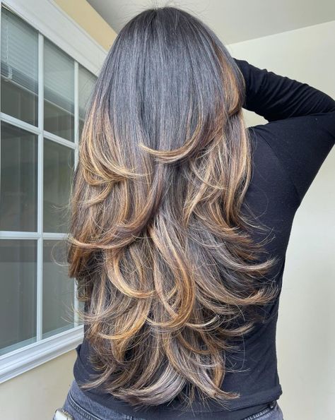 Waist-Length Thick Piece-y Butterfly Haircut Haircuts For Long Hair With Layers, Long Length Hair, Hair Tint, Hairstyles For Layered Hair, Long Layered Haircuts, Haircuts For Medium Hair, Long Layered Hair, Haircuts For Long Hair, Long Hair Cuts