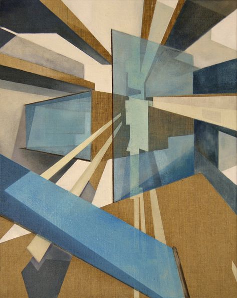 hub, 50x40cm, Oil on raw canvas Daniel Mullen, Abstract Geometric Art, Design Milk, Cubism, Geometric Art, Architecture Drawing, Oil Painting On Canvas, Architecture Art, Painting On Canvas