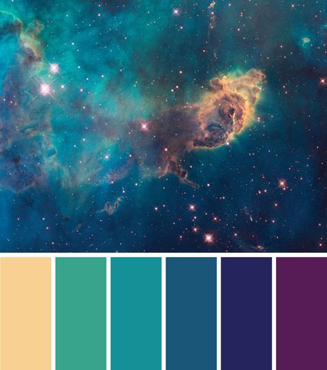 Galaxy Color Palette, Space Color Palette, Design Seed, Birth Colors, Aesthetic Galaxy, Galaxy Colors, Color Schemes Colour Palettes, Palette Art, Montage Photo