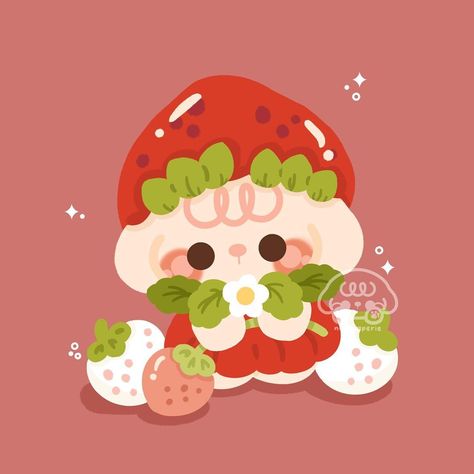 Strawberry Pfp Icon, Strawberry Anime Pfp, Strawberry Art Cute, Strawberry Pfps, Cute Strawberry Icon, Strawberry Pfp, Strawberry Anime, Strawberry Character, Strawberry Icon