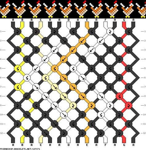 Pattern #107371 - friendship-bracelets.net Animal Friendship Bracelet, Flower Friendship Bracelet Patterns, Bear Friendship Bracelet Pattern, Animal Friendship Bracelet Patterns, Duck Friendship Bracelet Pattern, Cow Friendship Bracelet Pattern, Animal Bracelet Patterns, Chicken Friendship Bracelet Pattern, Bracelet Making Tutorial