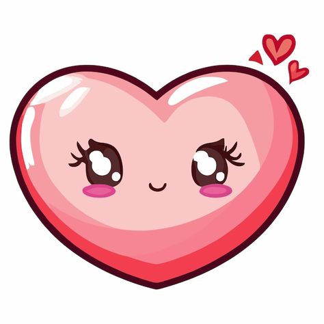 Día de san valentín ilustración de coraz... | Premium Vector #Freepik #vector #corazones-colores #sticker-corazon #corazon-animado #chibi Heart Kawaii, Valentine Cartoon, Illustration Heart, Heart Cartoon, Heart Illustration, Heart Drawing, Drawing Style, Kawaii Chibi, Cute Heart