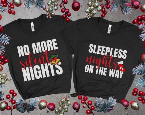 Couples Christmas Shirts, Christmas Pregnancy Announcement Shirt, Christmas Pregnancy Reveal, Xmas Couple, Baby Reveal Shirt, Twin Pregnancy Announcement, Gender Reveal Shirts, Couples Christmas, Christmas Pregnancy Announcement