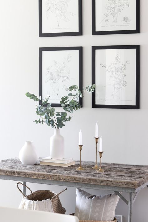 Love the simple  eucalyptus leaves in the white vase! White Vases Decor Ideas, White Vase Decor, Statement Vase, Happy March, Hal Decor, Vase White, Where I Live, White Vase, Vase Centerpieces