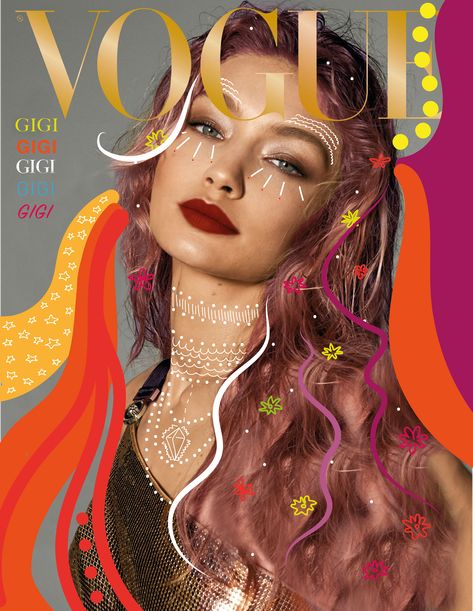 Digital Magazine Cover, Magazine Cover Ideas Design, Cool Magazine Covers, Hair Magazine Cover, Drawing Over Photos, Aesthetic Magazine Cover, Drawing On Photos, Makeup Typography, Magazine Cover Aesthetic