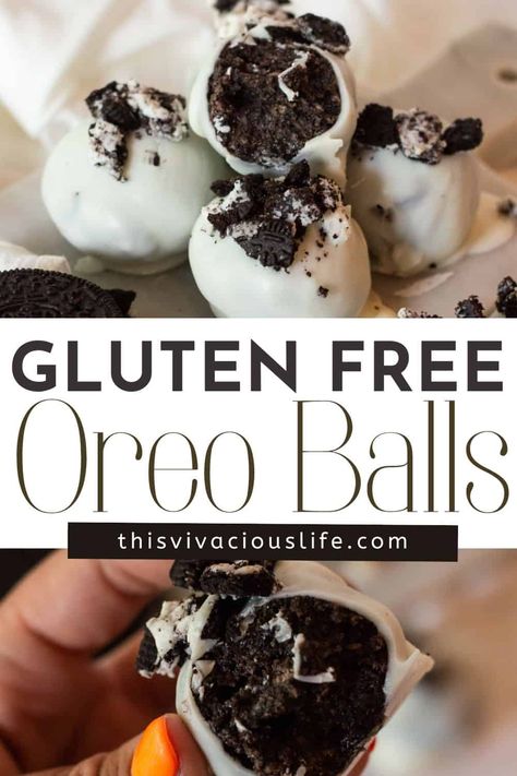 These gluten free Oreo balls are an easy dessert and a sweet treat. It requires simple ingredients, and you can make them with your kiddos. Gluten Free Oreo Balls, Cookies Cream Cheese, Oreo Balls Recipe, Healthy Holiday Desserts, Cheese And Chocolate, Gluten Free Candy, Easy Gluten Free Desserts, Gluten Free Biscuits, Oreo Balls