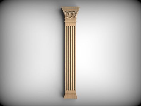 Wooden Pillars Design, Fireplace Cabinet, Wood Pillars, Realistic Render, Stylized Leaf, Wooden Pillars, Pillar Design, Leaf Patterns, Roman Architecture