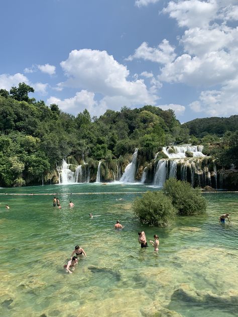 Croatia Waterfalls, Roadtrip Europa, Croatia Summer, Krka National Park, Top Places To Travel, Euro Summer, Voyage Europe, Croatia Travel, Green Water