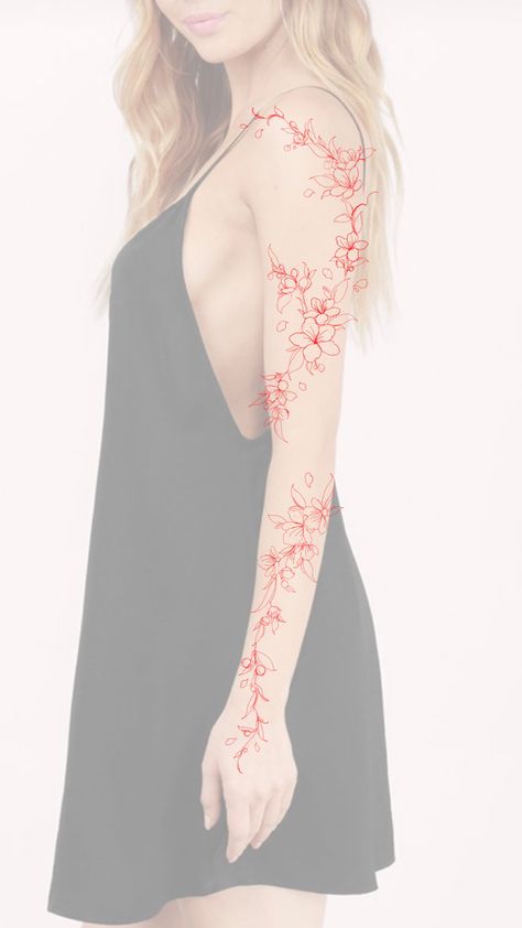 Cherry Blossom Wrapped Around Arm Tattoo, Cherry Blossom Vine Tattoo Arm, Cherry Blossom Wrap Tattoo, Cherry Blossom Arm Wrap Tattoo, Cherry Blossom Tattoo Wrap Around Arm, Cherry Blossom Arm Tattoo Sleeve, Cherry Blossom Wrap Around Tattoo, Cherry Blossom Sleeve Tattoo, Cherry Blossom Arm Tattoo