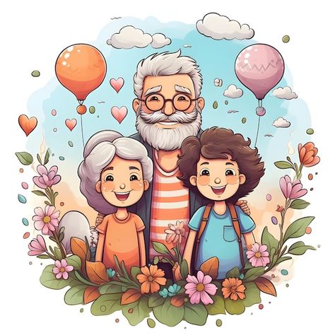 Photo celebrating grand parents day cute... | Premium Photo #Freepik #photo Parents Day, Art Template, Social Media Post, Graphic Resources, Line Art, Template Design, Parenting, Social Media, Celebrities