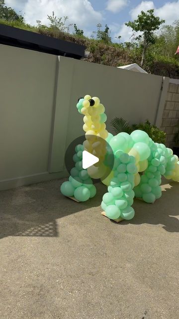 Decor Hut on Instagram: "What are we gonna call our very 1st baby balloon Dino? 🦕 🦖 Drop some names in the comments?! lol   Always love a challenge & it was soo much fun putting this together and seeing it come to life. 💚  #eventplanner #dinosaur #dinothemeparty #dinothemebirthday #balloondecoration" Dinosaur Balloon Decorations, Baby Dinosaur Party, How To Make Balloon, Dinosaur Balloons, Toddler Birthday Party, Baby Balloon, What Are We, Baby Dinosaurs, Toddler Birthday