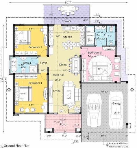 Simple Tiny House, Floor Plan Ranch, House Plans Uk, Bungalow House Floor Plans, House Bungalow, Two Storey House Plans, Small Modern House Plans, One Story House, House Plan Modern