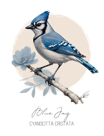 Beautifully illustrated Blue Jay Vintage Drawing with latin name Cyanocitta cristata. The perfect gift for bird lovers and hobby ornithologists. You can find this modern, retro style blue jay drawing on Mugs, T-Shirts, Throw Pillows, Magnets, nature inspired wall art and much more. Classic, simple and timeless. #lagunaklein #blueJay #americanBirds american biology, birds of north america, bird species, wild birds, bird fanatic, birds watching, birds illustration, colorful birds, ornithologist Bluejay Drawing, Drawing On Mugs, Blue Jay Illustration, Blue Jay Drawing, Jay Illustration, Jay Drawing, Blue Jay Art, Cactus Wren, Birds Illustration