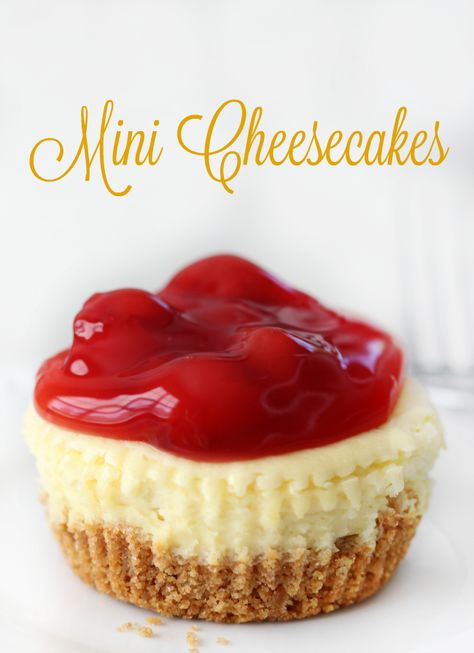 Miniature Cheesecakes, Mini Cherry Cheesecakes, Cherry Cheesecake Recipe, Cheesecake Desserts Recipes, Mini Cheesecake Bites, Mini Cheesecake Recipes, Make Ahead Desserts, Cheese Tarts, Cheesecake Cupcakes