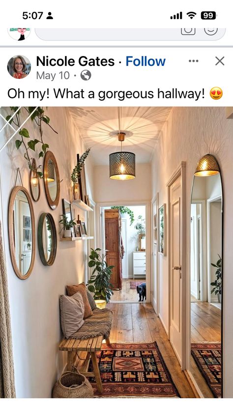 Cottage Hallway Ideas, Craftsman Hallway, Long Hallway Decorating Ideas, Long Narrow Hallway Decorating, Long Hallway Decorating, Long Narrow Hallway Ideas, Hall Ways Ideas, Long Narrow Hallway, Hallway Decorating Ideas