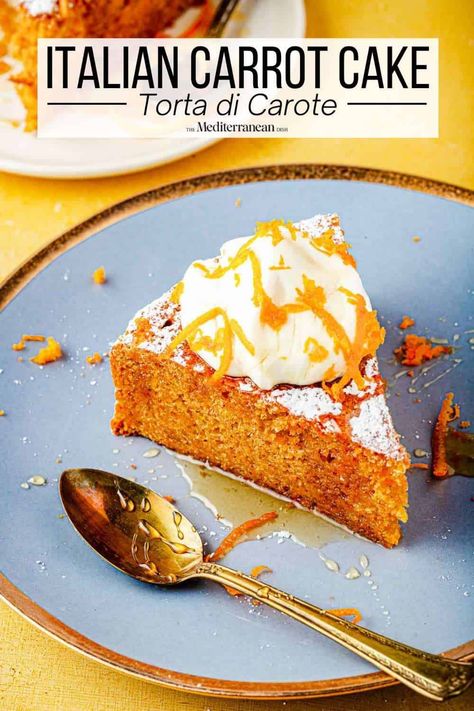 Dinners Summer, Carrot Cake Recipe Healthy, Mediterranean Desserts, Healthy Carrot Cake, Dairy Free Recipes Dessert, Vegan Easter, The Mediterranean Dish, Healthy Carrot Cakes, Mediterranean Kitchen