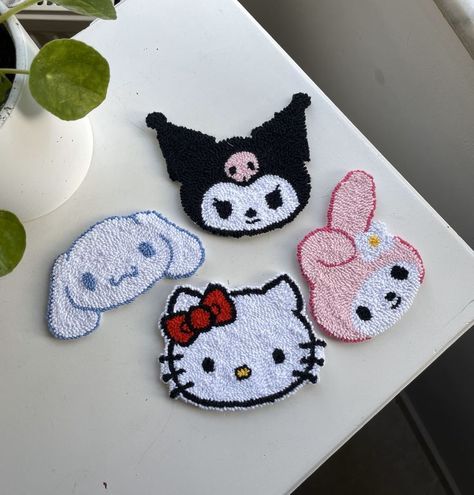 visit my etsy shop to buy!! Punch Needle Coasters, Punch Needle Coaster, Tufting Diy, Crafty Hobbies, Handmade Desks, Cute Coasters, Doll Diy Crafts, Tufted Rugs, Punch Needle Patterns