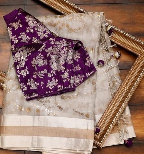 Designer Sarees With Blouse, Sarees With Designer Blouses, Saree With Blouse Combination, Samyakk Sarees, Saree Blouse Combination, Sarees With Contrast Blouse, Exclusive Saree Blouse Designs, Saree With Designer Blouse, Best Designer Sarees