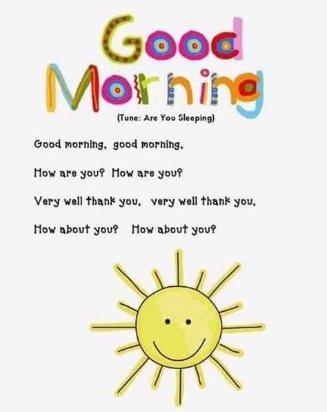 Kindergarten Songs To Start The Day, Good Morning Songs For Preschool, Greeting Song, Good Morning Song, Welcome Songs, Pre K Curriculum, Morning Songs, Morning Activities, Good Morning Wallpaper