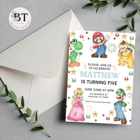 EDITABLE Super Mario Bros Birthday Party Invitation Super Smash Bros Mario Luigi Princess Peach  Birthday Party Invite 
iNSTANT DOWNLOAD Luigi Birthday Party, Luigi Birthday, Mario Bros Birthday Party, Super Mario Bros Birthday, Combined Birthday Parties, Super Mario Bros Birthday Party, Super Mario Bros Party, Mario Bros Birthday, Mario Bros Party