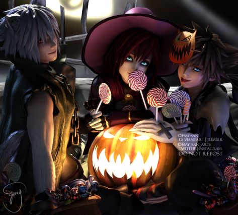 Kingdom Hearts Halloween, Kingdom Hearts Quotes, Kingdom Hearts Worlds, Kingdom Hearts Cosplay, Halloween Candies, Kingdom Hearts Characters, Kingdom Hearts Fanart, Sans Art, Sora Kingdom Hearts