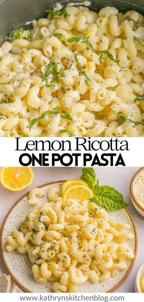 Lemon Pasta With Ricotta And Fresh Peas, One Pot Pasta With Ricotta And Lemon, Ricotta Pasta Sauce, Pasta With Ricotta, Lemon Ricotta Pasta, Lemon Pasta Recipes, College Cooking, Best Pasta Dishes, Homemade Gnocchi