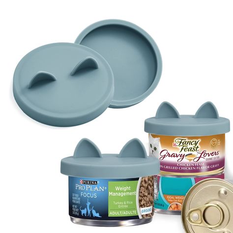 OHMO 2 Pack Cat Food Can Lids, Small Size (3 oz) Silicone Pet Food Can Lids Covers for 2.5 oz Cat Food Cans, Light Blue (As an Amazon Associate I earn from qualifying purchases) Can Lids, Tiny Cats, Pet Food, Silicone Cover, Cat Food, Pets Cats, Food Animals, 2 Pack, Light Blue