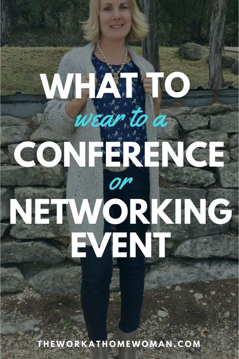 Have a professional event coming up, but you're not sure what to wear? Here are some common scenarios to help you decide what to wear to a conference or networking event. Professional Convention Outfit, Womens Tradeshow Attire, Work Networking Outfit, What To Pack For A Business Conference, Women Meeting Outfit, Facilitator Outfit, Comfortable Conference Outfit, Conference Casual Outfit, Weekend Conference Outfits