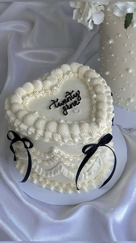 Birthday  ￼ ￼ ￼ Birthday gifts   ￼ ￼ Cute Trendy Birthday Cakes, Vintage Piping Cakes, Trendy Bday Cake, White Cake With Black Writing, Birthday Cake Cute Aesthetic, 25 Bday Cake, 2 Layer Birthday Cake, Birthday Cake Aesthetic Vintage, Bday Cake Aesthetic