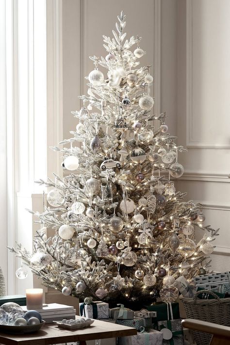 John Lewis Christmas Decorations, Christmas Palette, John Lewis Christmas, Christmas Decorating Ideas, A White Christmas, Christmas Tree Inspiration, Christmas Trends, 2020 Trends, White Christmas Tree