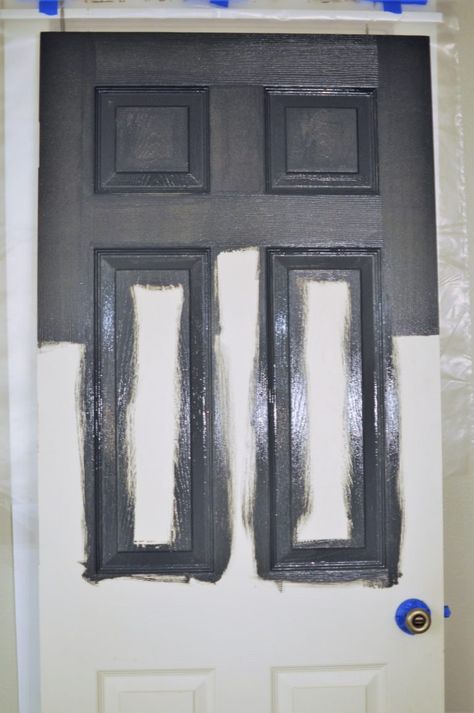 Paint Doors Interior, Paint Doors Black, Painting Interior Doors Black, Dark Doors, Painted Interior Doors, Black Paint Color, Black Interior Doors, Grey Doors, Panel Door