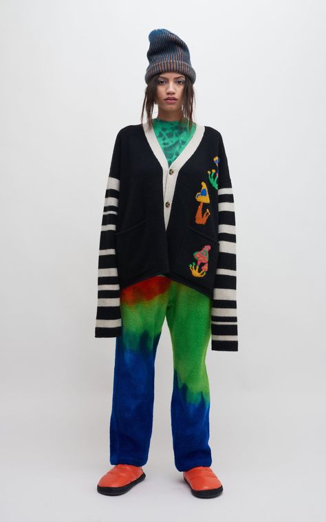 The Elder Statesman, Colourful Knitwear, Elder Statesman, Man Hat, Hat For Man, Cashmere Cardigan, Summer Hats, Straight Leg Pants, Moda Operandi