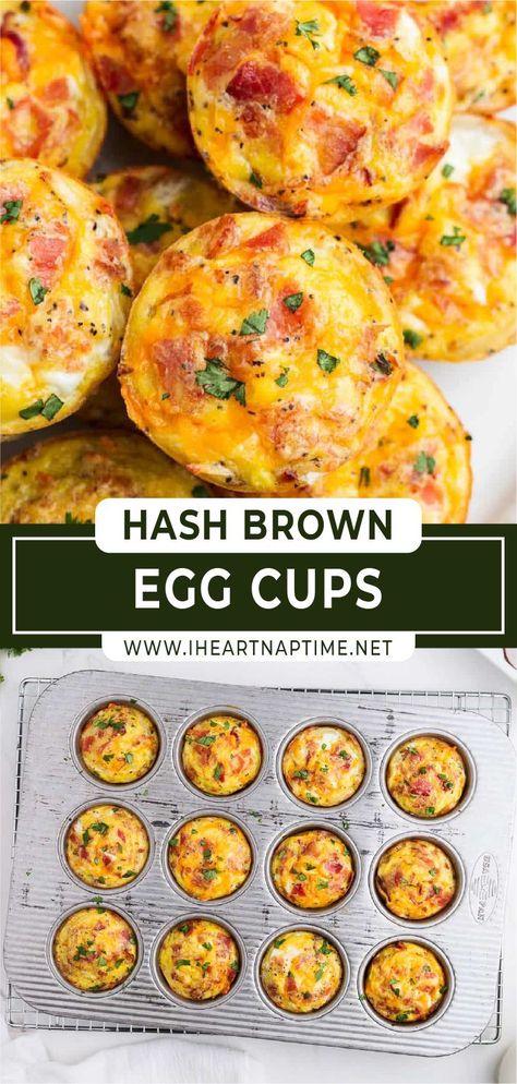 Hash Brown Egg Cups, Cups Aesthetic, Rice For Dinner, Brown Egg, Egg Bites Recipe, Breakfast Prep, I Heart Naptime, Breakfast Bites, Hash Brown