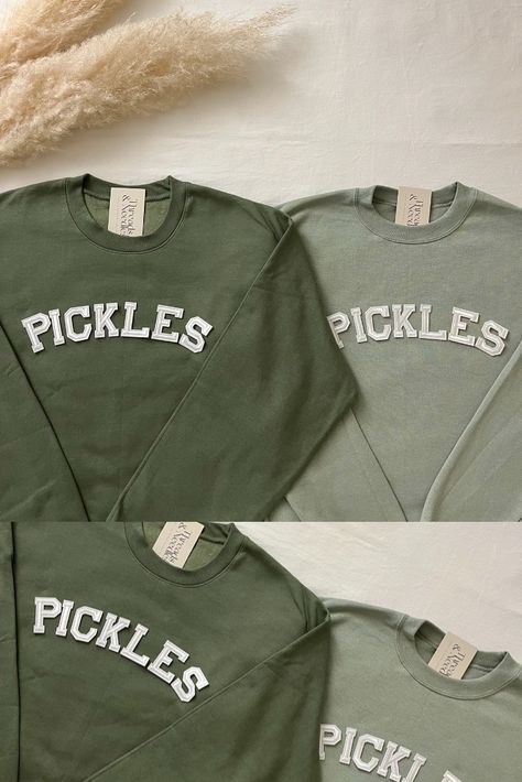 Our Pickles Crewneck Sweatshirt now available on our Etsy shop! . . . Tags: Pickles, Pickles crewneck Pickles Sweater, College sweatshirt, Vintage Sweatshirt, Pickles Lover Shirt, Aesthetic Hoodie, Trendy Hoodie, Foodie sweatshirt, funny gifts, funny shirt, food lover gifts, sweatshirts, hoodies Volleyball Sweatshirts, Baseball Team Shirt, Baseball Mom Gifts, Basketball Mom Shirts, Basketball Sweatshirts, Baseball Sweatshirts, Pickleball Shirt, Tennis Shirts, Basketball Shirts