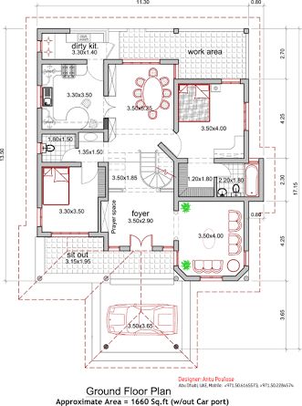 2000 Square Foot House Plans, Cottage House Designs, Modern House Floor Plans, Cool House Plans, Indian House Plans, Glass Railings, Indian House, Independent House, Architecture Design Ideas