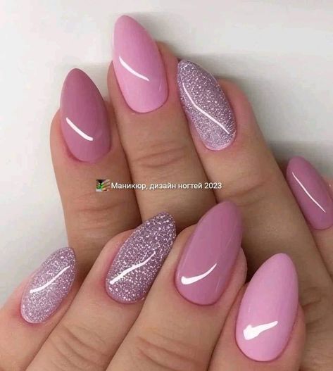 Nail Designs For Autumn, Spring Manicure, Purple Glitter Nails, Manicure Nail Designs, Gel Acrylic Nails, Fancy Nails Designs, Simple Gel Nails, Short Acrylic Nails Designs, Nail Designs Glitter