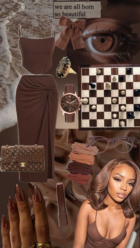 #brown #chocolatebrown Brown Dress Photoshoot Ideas, Brown Elegant Outfit, Chocolate Girl Aesthetic, Brown Photoshoot, Coffee Bridal Shower, Chocolate Girl, Chocolate Girls, Bridal Shower Outfit, In My Feelings