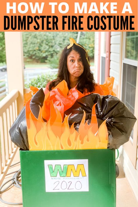 How to make an easy DIY Dumpster Fire Costume when the year has been trash. One of the best zoom Halloween Costumes. #HalloweenCostumes Zoom Halloween Costume, Old School Arcade Games, Diy Costumes Kids Boys, Fire Costume, Easy Diy Costumes, Kids Homemade, Diy Costumes Kids, Costume Works, Dumpster Fire