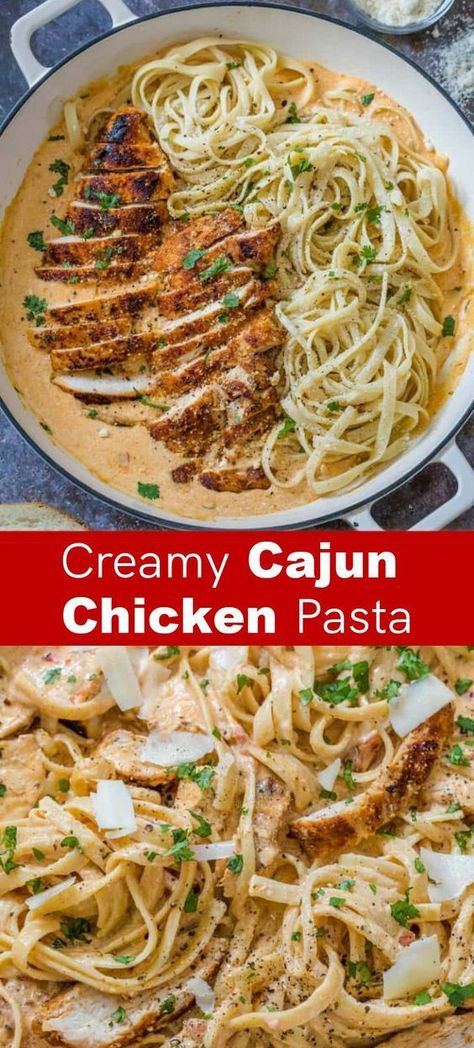 Cajun Pasta Recipes, Creamy Cajun Pasta, Cajun Chicken Pasta Recipes, Resep Pasta, Pastas Recipes, Cajun Pasta, Cajun Chicken Pasta, Sandwich Board, Pasta Dinner Recipes