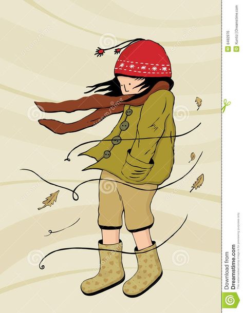 Clothes Blowing In Wind Drawing, Windy Day Pictures, Windy Day Outfit, Wind Clipart, Weather Illustration, Weather Kindergarten, Wind Illustration, Lab Decorations, Rainy Day Drawing