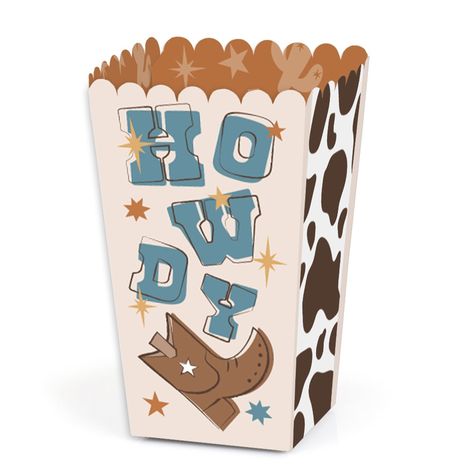 My First Rodeo Favor Popcorn Treat Boxes Includes 12 My First Rodeo - Little Cowboy 1st Birthday Party favor boxes. My First Rodeo treat boxes are perfect for any event. The Yeehaw theme is great for a Little Cowboy 1st Birthday Party. My First Rodeo party favor popcorn treat boxes size 5.75 inches tall x 3.5 inches square at the top. The unique design and large size makes these 12 Wild West popcorn boxes a must-have for any Little Cowboy 1st Birthday Party. Popcorn Box Party Supplies: My First Cowboy 1st Birthday Party, Cowboy First Birthday, Cowboy Themed Birthday Party, Popcorn Treat, 1st Birthday Party Favors, Rodeo Birthday Parties, Cowboy Theme Party, Rodeo Party, Popcorn Boxes