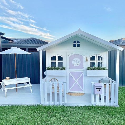 🇦🇺Designer Wallpaper, Wall Decals & Interiors™️ on Instagram: “Customer Review: ⭐️⭐️⭐️⭐️⭐️ “Perfect wallpaper to complete our daughters cubby house. Excellent quality and arrived quicker than…” Cubby Decorating Ideas, Cubby House Ideas, Playhouse Decor, Kids Cubby Houses, Kids Cubbies, Childrens Playhouse, Wendy House, Cubby House, Cubby Houses