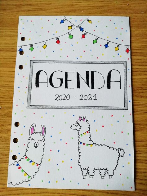 Portada de agenda 2020/2021 con llamas y luces Bullet Journal, Notebook, Quick Saves, Kawaii