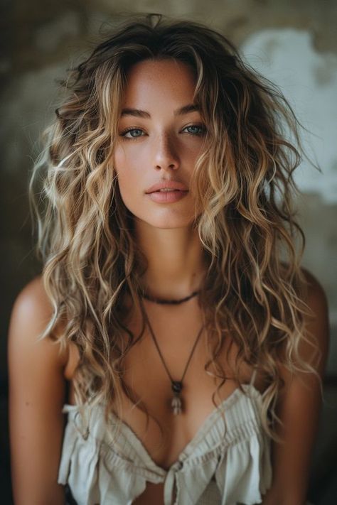 20 Face Framing Layer Hairstyles For Curly Hair Long Curly Hair With Face Framing Layers, Long Hairstyles With Layers Wavy, Face Framing Highlights Curly Hair, Layered Curly Hair Face Framing, Face Framing Curly Hair, Face Framing Layers Wavy Hair, Wavy Hair Highlights, Curly Hair Face Framing Layers, Boho Haircuts