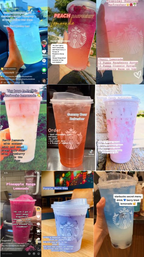 Starbucks drinks are the best Types Of Drinks, Starbucks Drink Menu, Sommer Mad, Starbucks Secret Menu Recipes, Fun Drink Recipe, Cold Starbucks Drinks, Secret Starbucks Recipes, Starbucks Drinks Diy, Coffee Recipes Starbucks